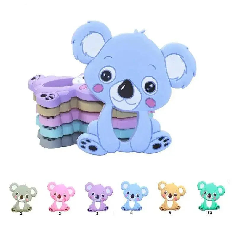 Silicone Teether Animal Koala Baby Teether Pendant Food Grade BPA Free Baby Teething Chew Charms Silicone Beads Toy - BIG FRENCHIES