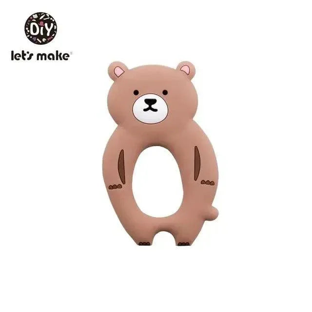 Silicone Teether Rodent Cartoon Animals 1pc Food Grade Silicone Pandents, Teething Toys For Teeth Tiny Rod Baby Teethers Gift - BIG FRENCHIES