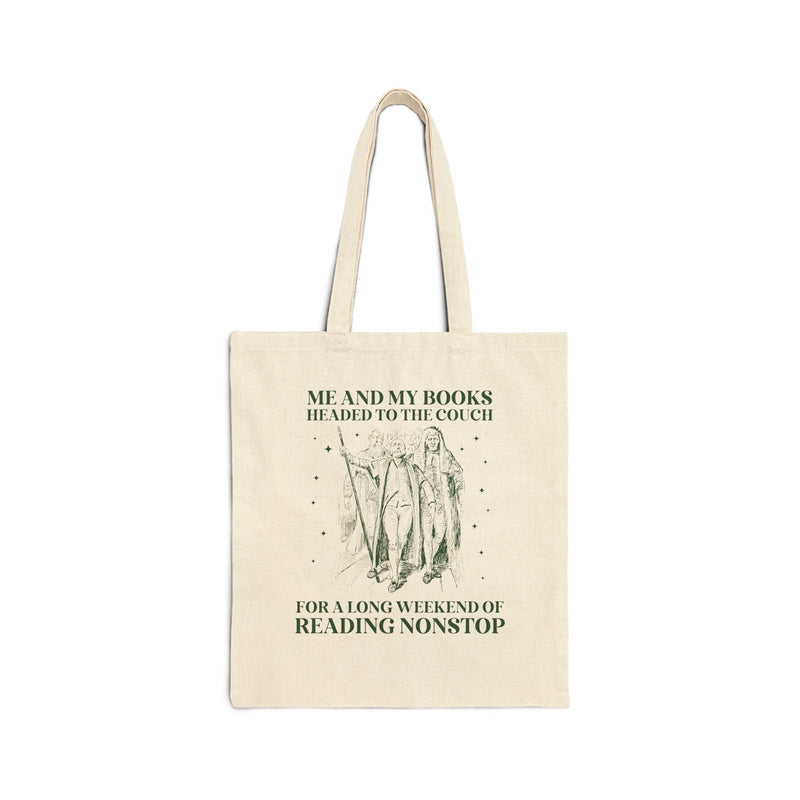 Silly Book Lover Tote Bag with Stars: Long Weekend of Reading - BIG FRENCHIES