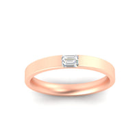 Single Emerald Mens Wedding Band