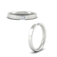 Single Emerald Mens Wedding Band