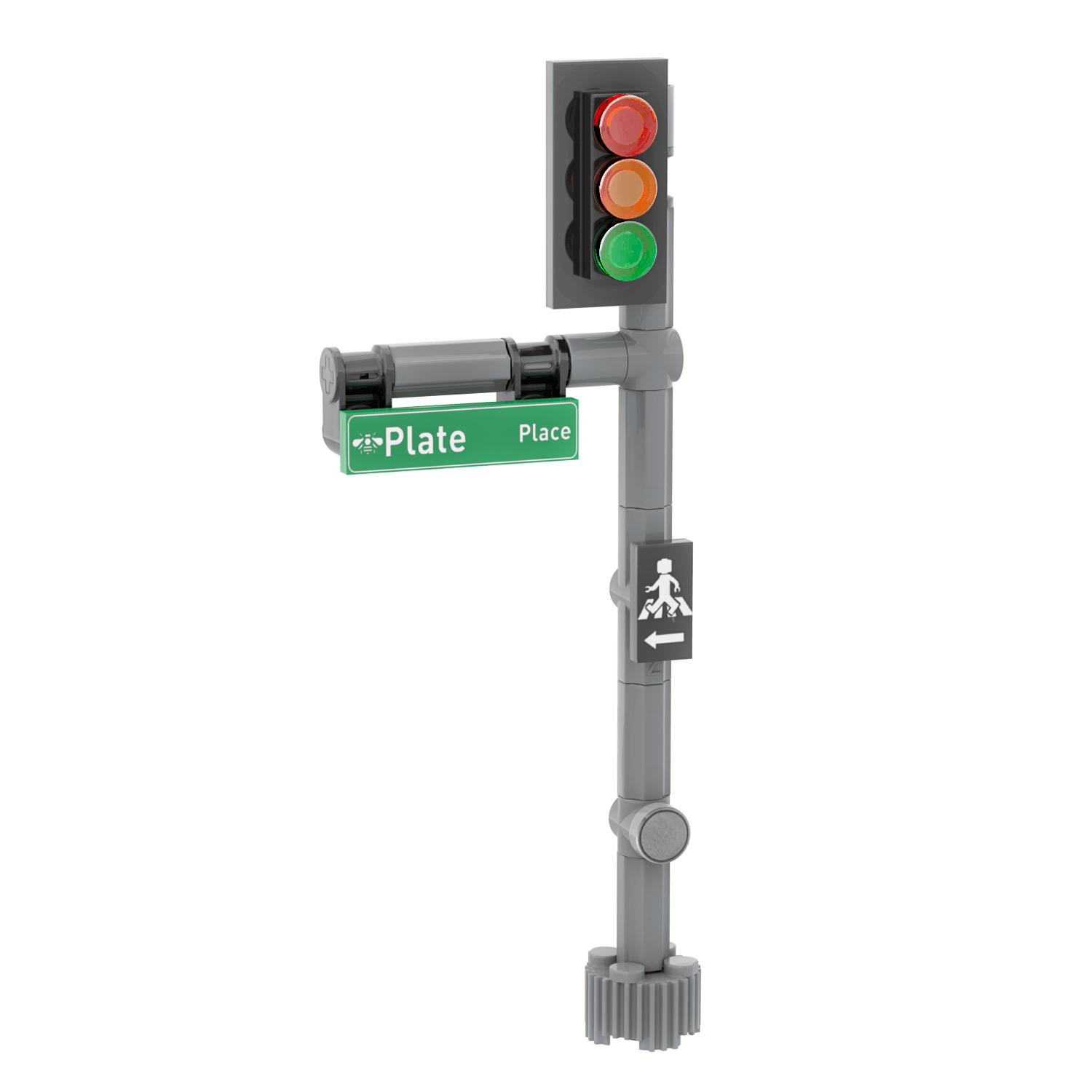 Single Traffic Light Custom Printed Building Set - Made Using LEGO® Parts