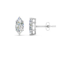 6 Prong Marquise Diamonds Solitaire Stud Earring in Basket Setting