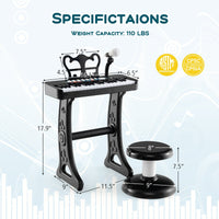 Kids Piano Keyboard 37-Key Kids Toy Keyboard Piano with Microphone for 3+ Kids