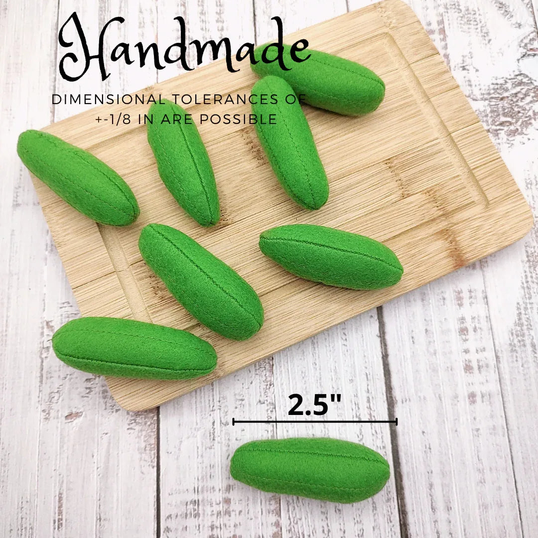Mini cucumber felt play food vegetable - BIG FRENCHIES