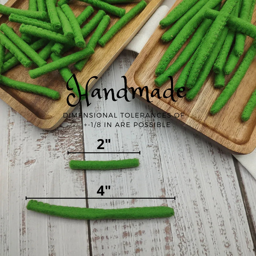 Green bean felt play food vegetable - BIG FRENCHIES