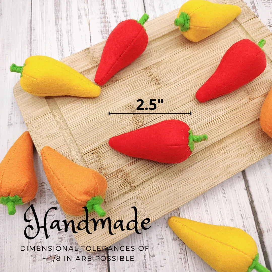 Mini sweet pepper felt play food vegetable - BIG FRENCHIES