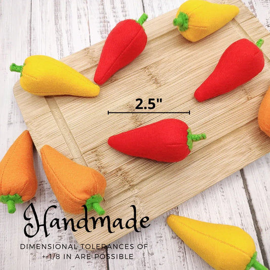 Mini sweet pepper felt play food vegetable - BIG FRENCHIES