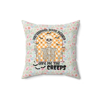 Skeleton Halloween Whimsigoth Pillow: Unfinished Book Series Give Me The Creeps - BIG FRENCHIES