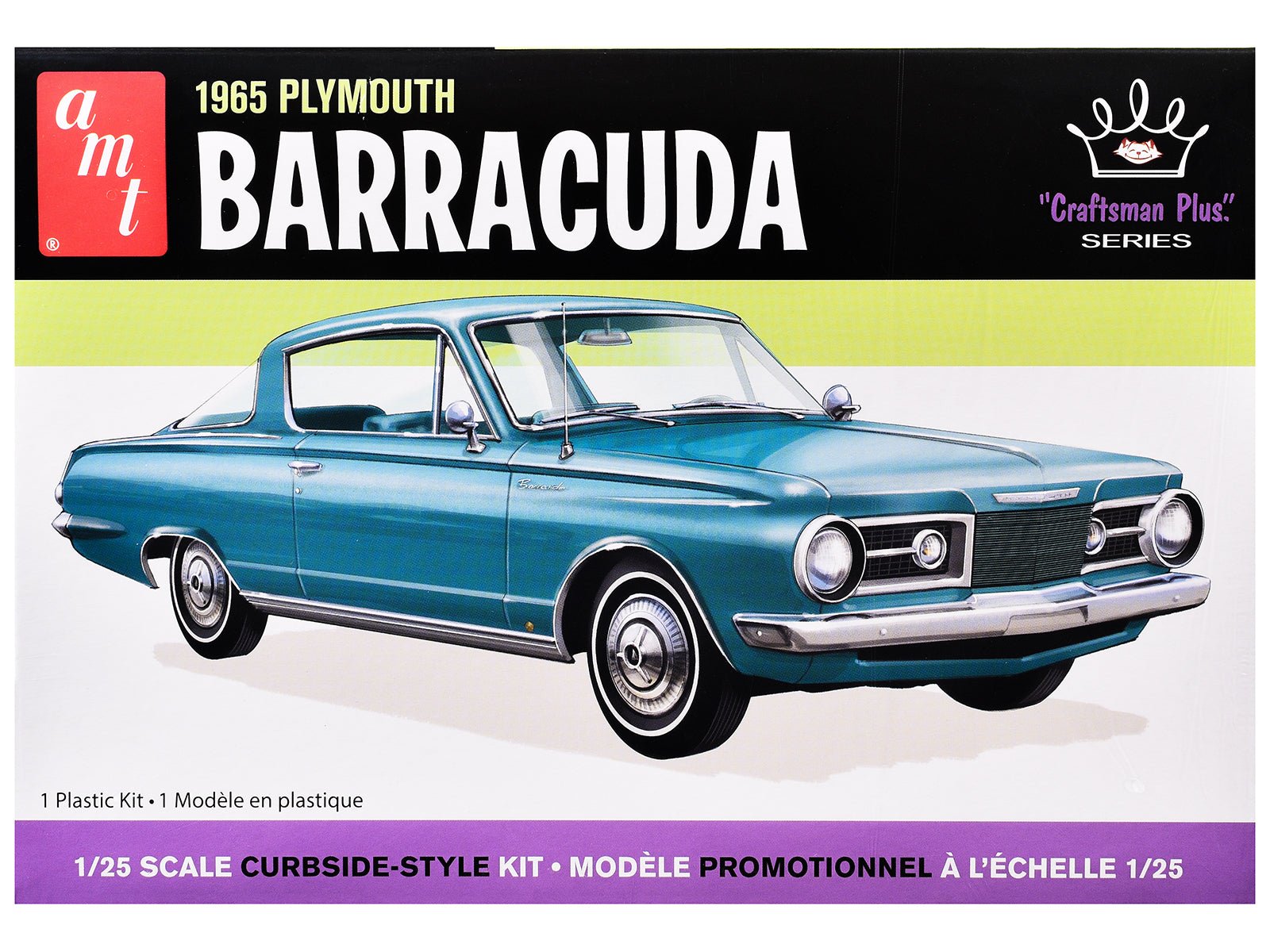 Skill 2 Model Kit 1965 Plymouth Barracuda "Craftsman Plus" Series 1/25 Scale Model by AMT  free shipping USA