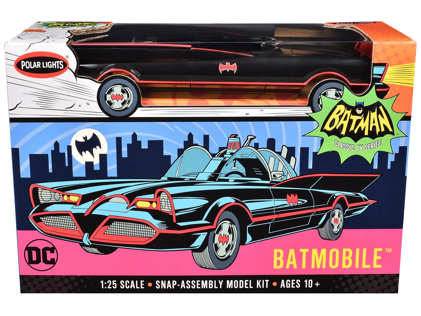 Skill 2 Model Kit Batmobile "Batman" (1966-1968) TV Series 1/25 Scale Model by Polar Lights  free shipping USA