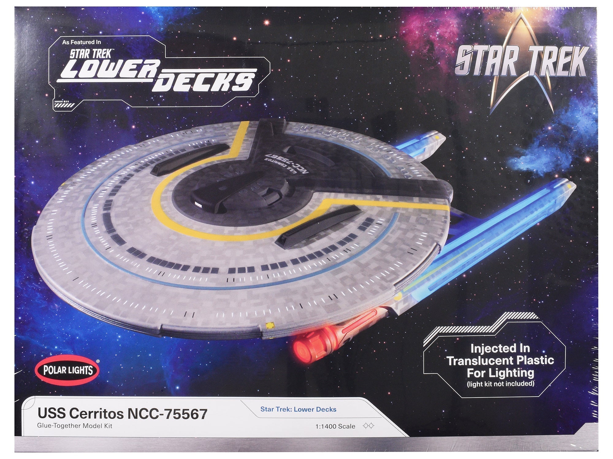 Skill 2 Model Kit USS Cerritos NCC-75567 Spacecraft "Star Trek: Lower Decks" (2020-2024) TV Series 1/1400 Scale Model by Polar Lights  free shipping USA