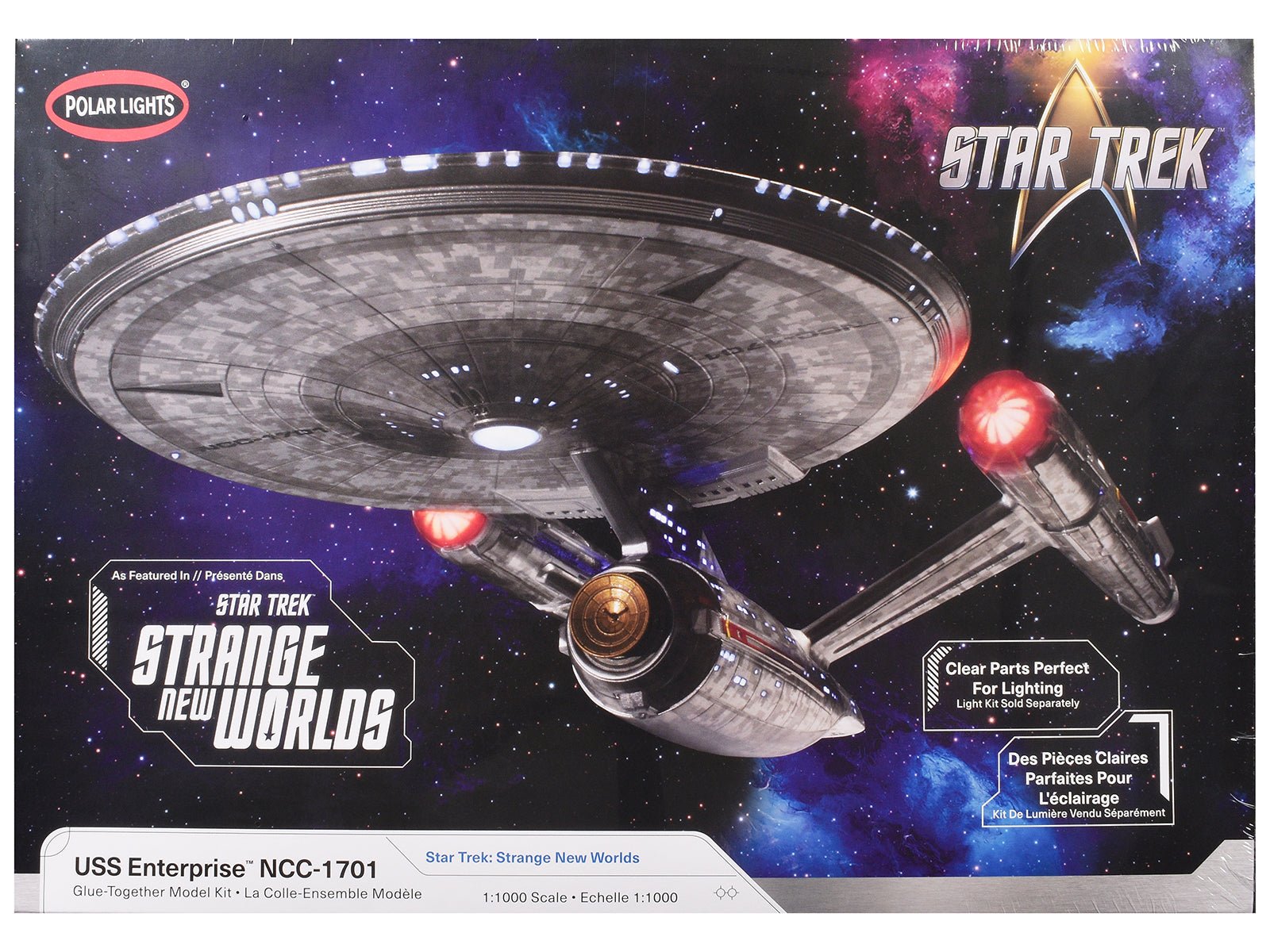 Skill 2 Model Kit USS Enterprise NCC-1701 Spacecraft "Star Trek: Strange New Worlds" (2022-Current) TV Series 1/1000 Scale Model by Polar Lights  free shipping USA