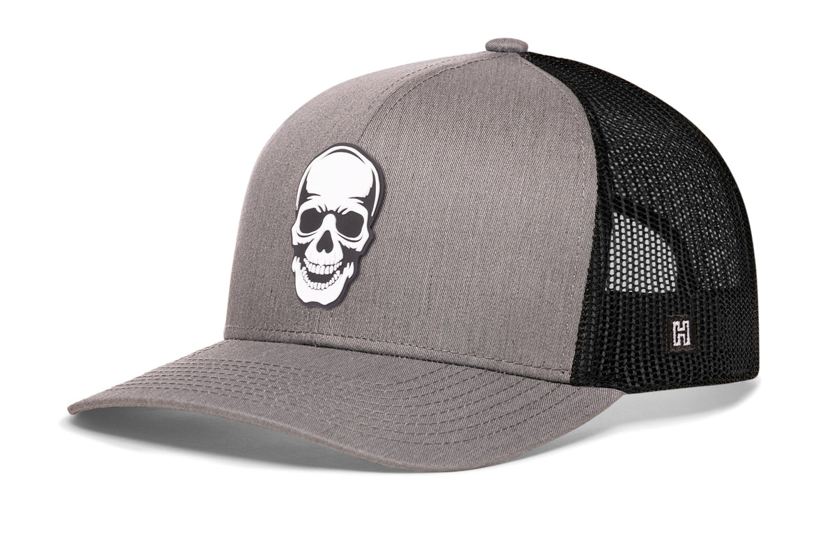 Skull Trucker Hat  |  Black  Snapback
