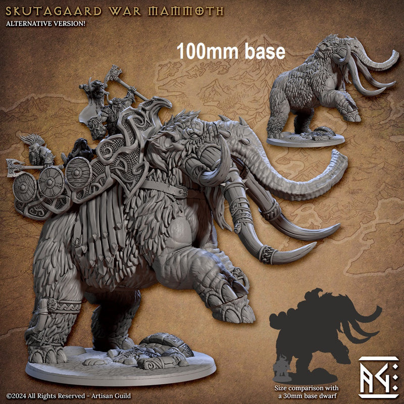 Skutagaard War Mammoth-3D Printed Miniatures-BIG FRENCHIES-All Systems Go Games