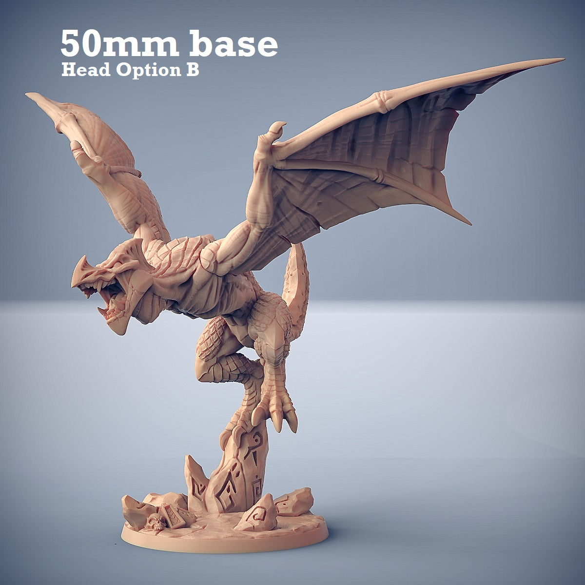 Xol'toa on Sky-Terror (Lizardfolk Warlord on Winged Dinosaur Cavalry Unit)-3D Printed Miniatures-BIG FRENCHIES-All Systems Go Games
