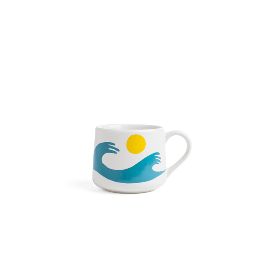Ty Williams - Blue Waves - 12oz Crescent Mug - BIG FRENCHIES