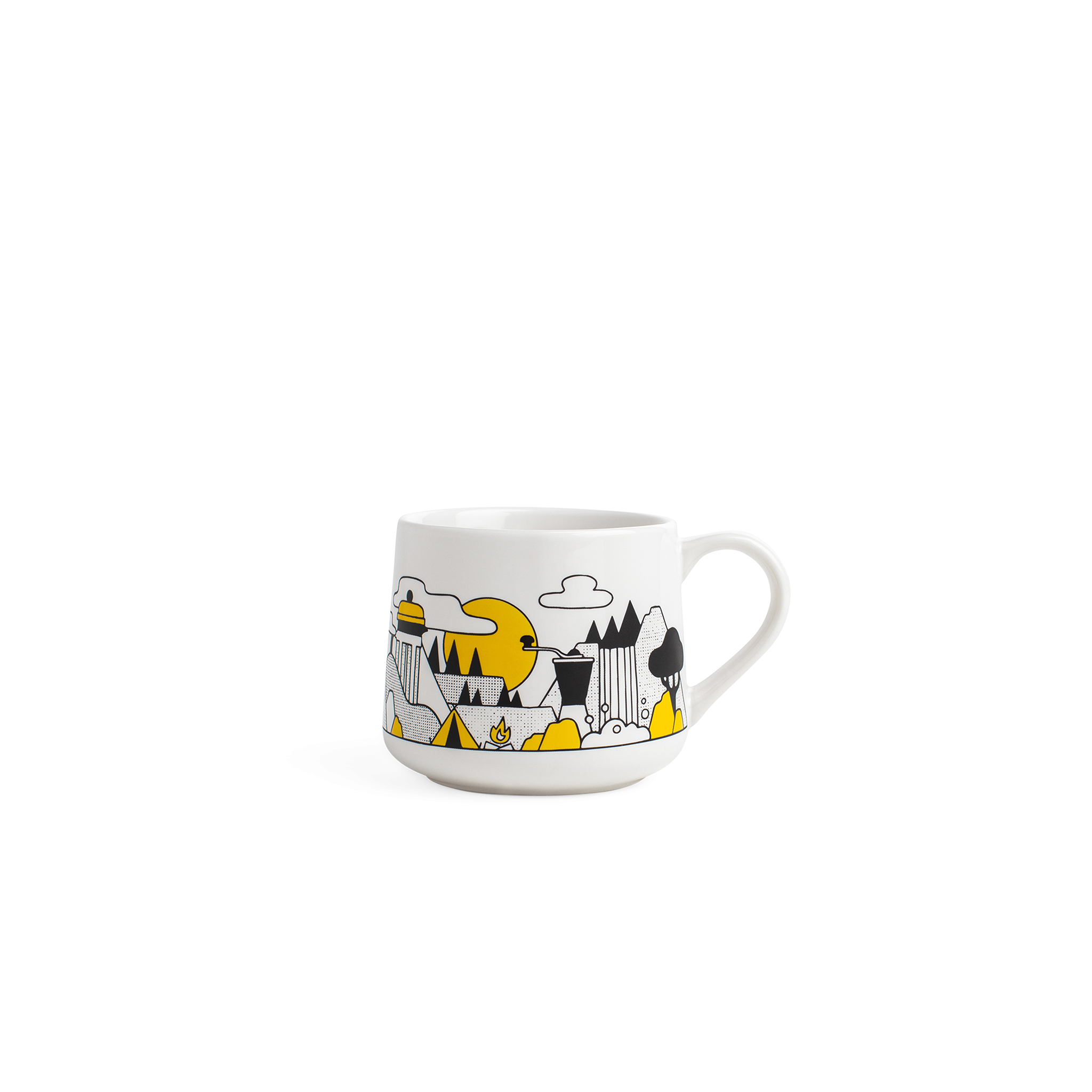 Kevin Tudball - Coffee Mountain - 12oz Crescent Mug - BIG FRENCHIES
