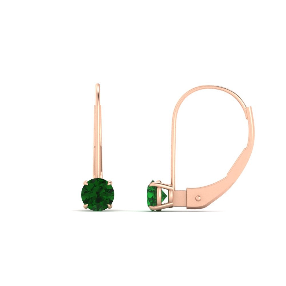 Small Round Diamond Studs Lever Back Earring