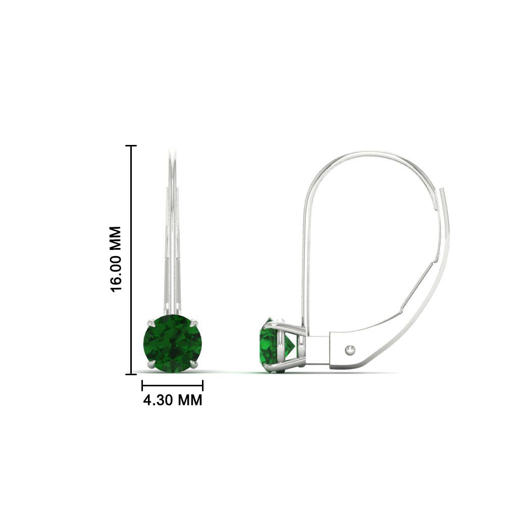 Small Round Diamond Studs Lever Back Earring