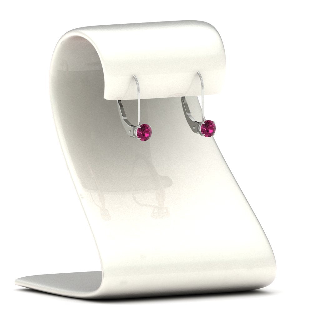 Small Round Diamond Studs Lever Back Earring