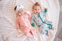 Snow Day Green (Convertible Zip Footies) - BIG FRENCHIES