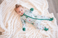 Snow Day Green (Convertible Zip Footies) - BIG FRENCHIES