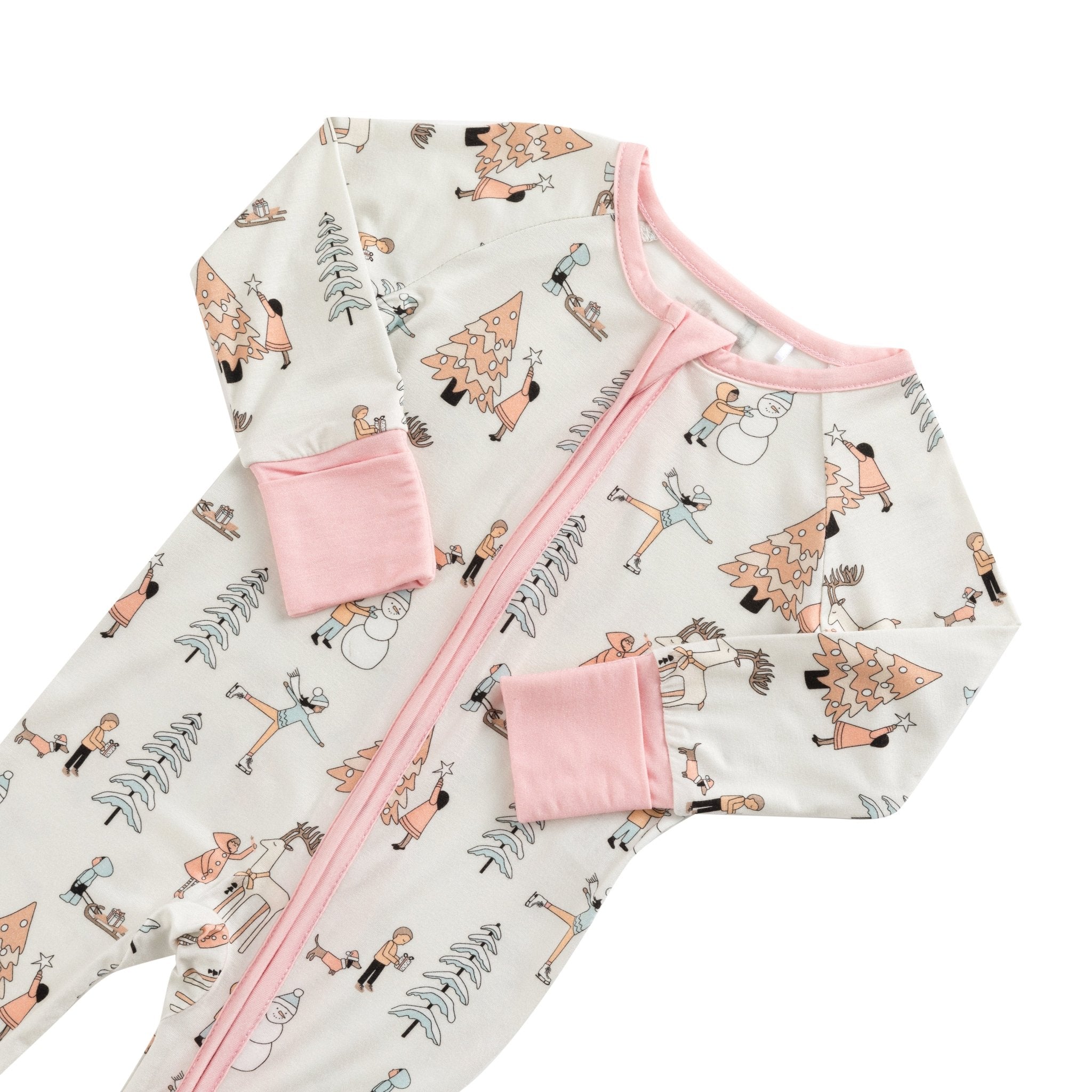 Snow Day Pink (Convertible Zip Footies) - BIG FRENCHIES