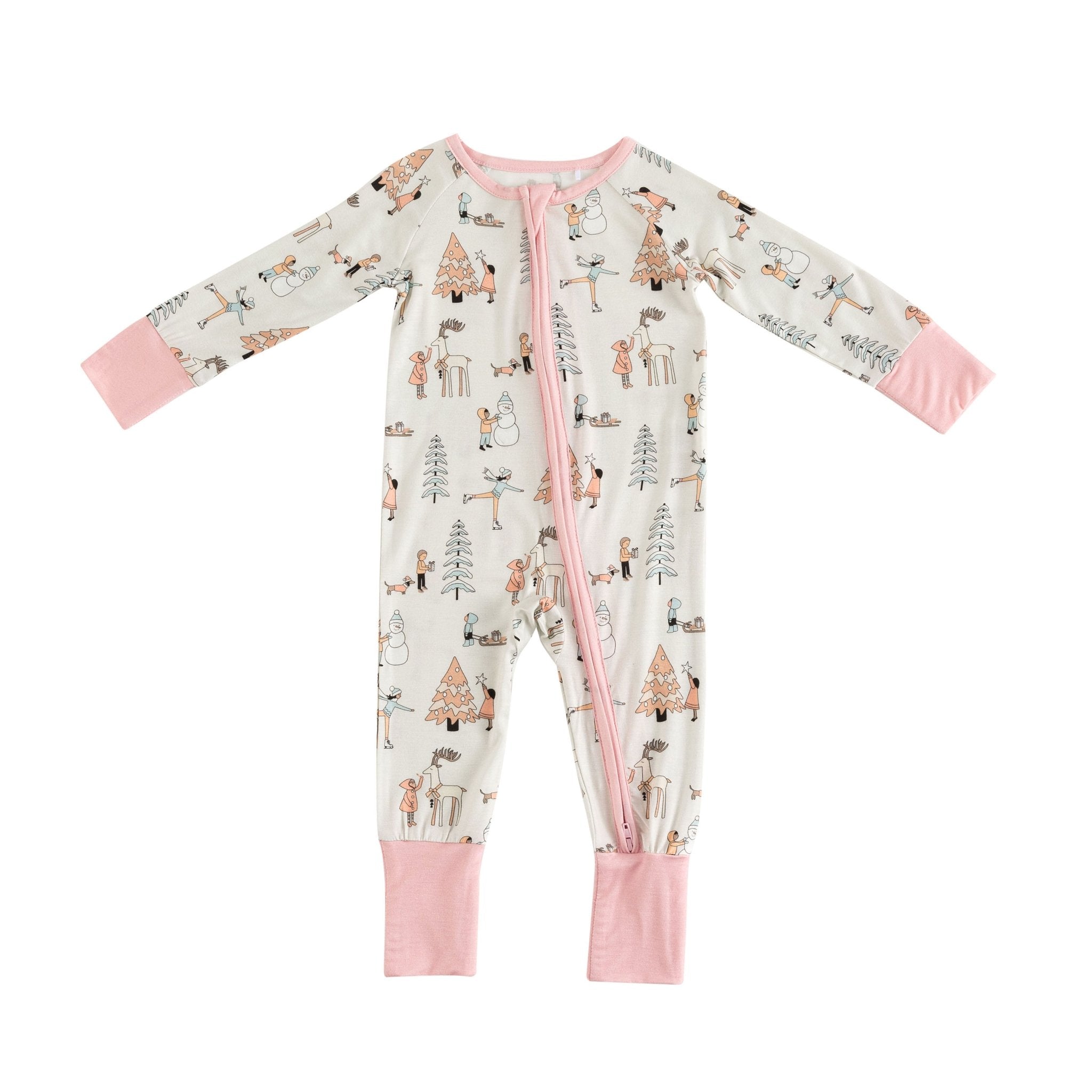 Snow Day Pink (Convertible Zip Footies) - BIG FRENCHIES