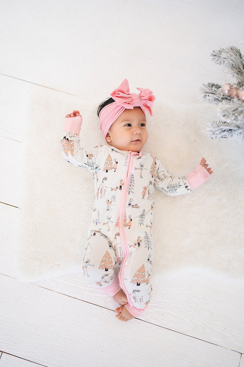 Snow Day Pink (Convertible Zip Footies) - BIG FRENCHIES