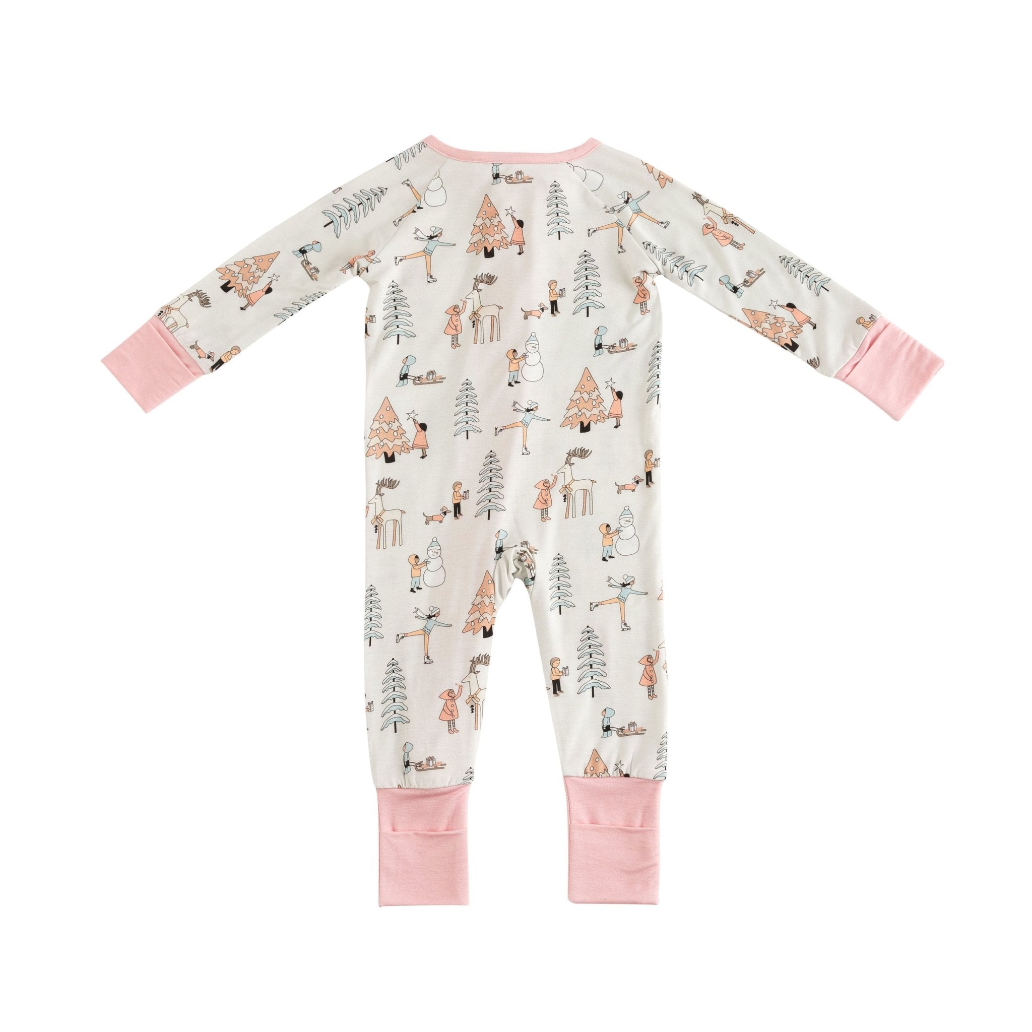 Snow Day Pink (Convertible Zip Footies) - BIG FRENCHIES