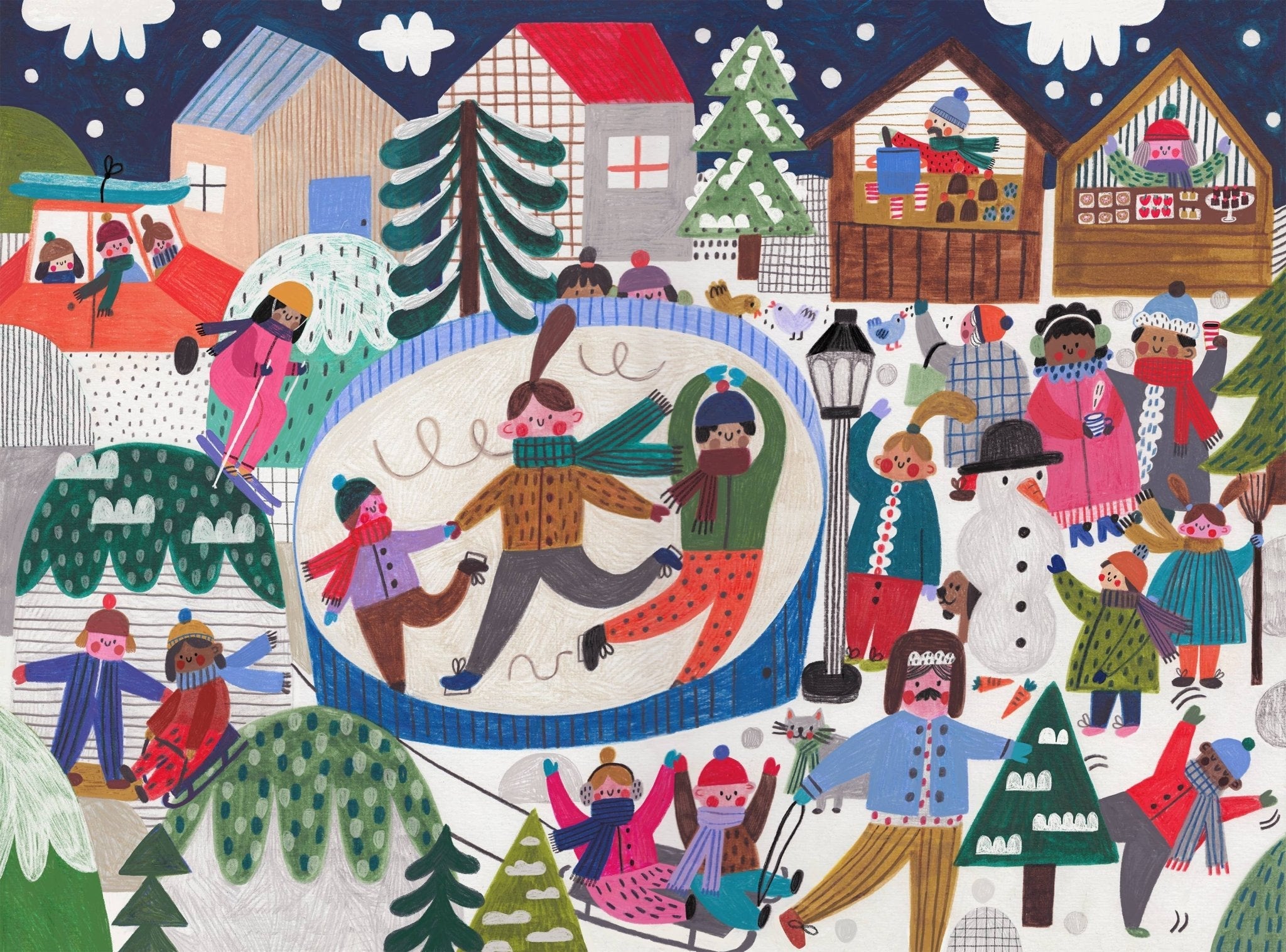 Snow Happy 1000 Piece Jigsaw Puzzle by Puzzlefolk