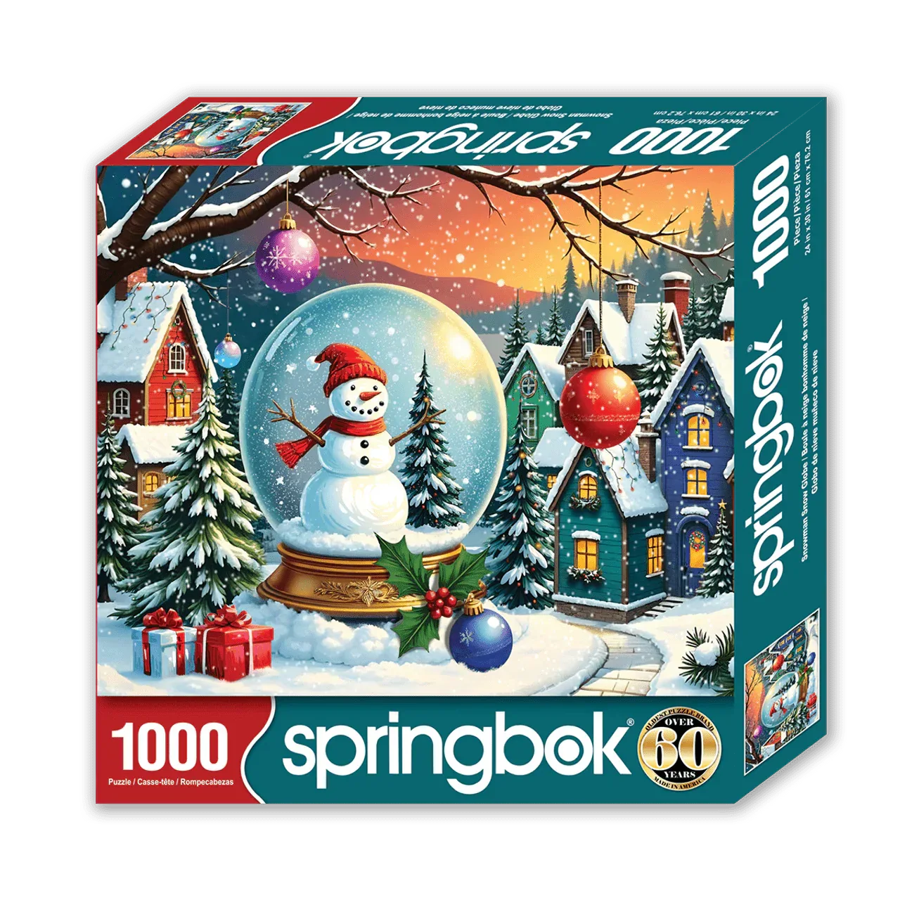 Snowman Snow Globe 1000 Piece Jigsaw Puzzle | Springbok Puzzles - BIG FRENCHIES