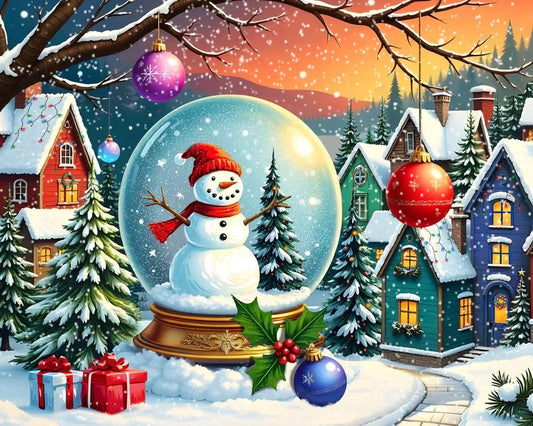 Snowman Snow Globe 1000 Piece Jigsaw Puzzle | Springbok Puzzles - BIG FRENCHIES