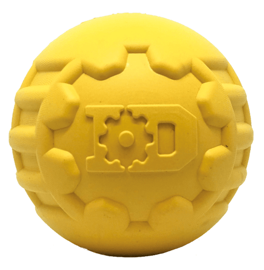 Industrial Dog Ball Rubber Chew Toy for Heavy Chewers | Yellow | USA Made | SodaPup - BIG FRENCHIES