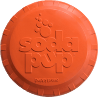 Bottle Top Flyer Rubber Frisbee for Dogs | Orange | Vet Approved | USA Made - BIG FRENCHIES