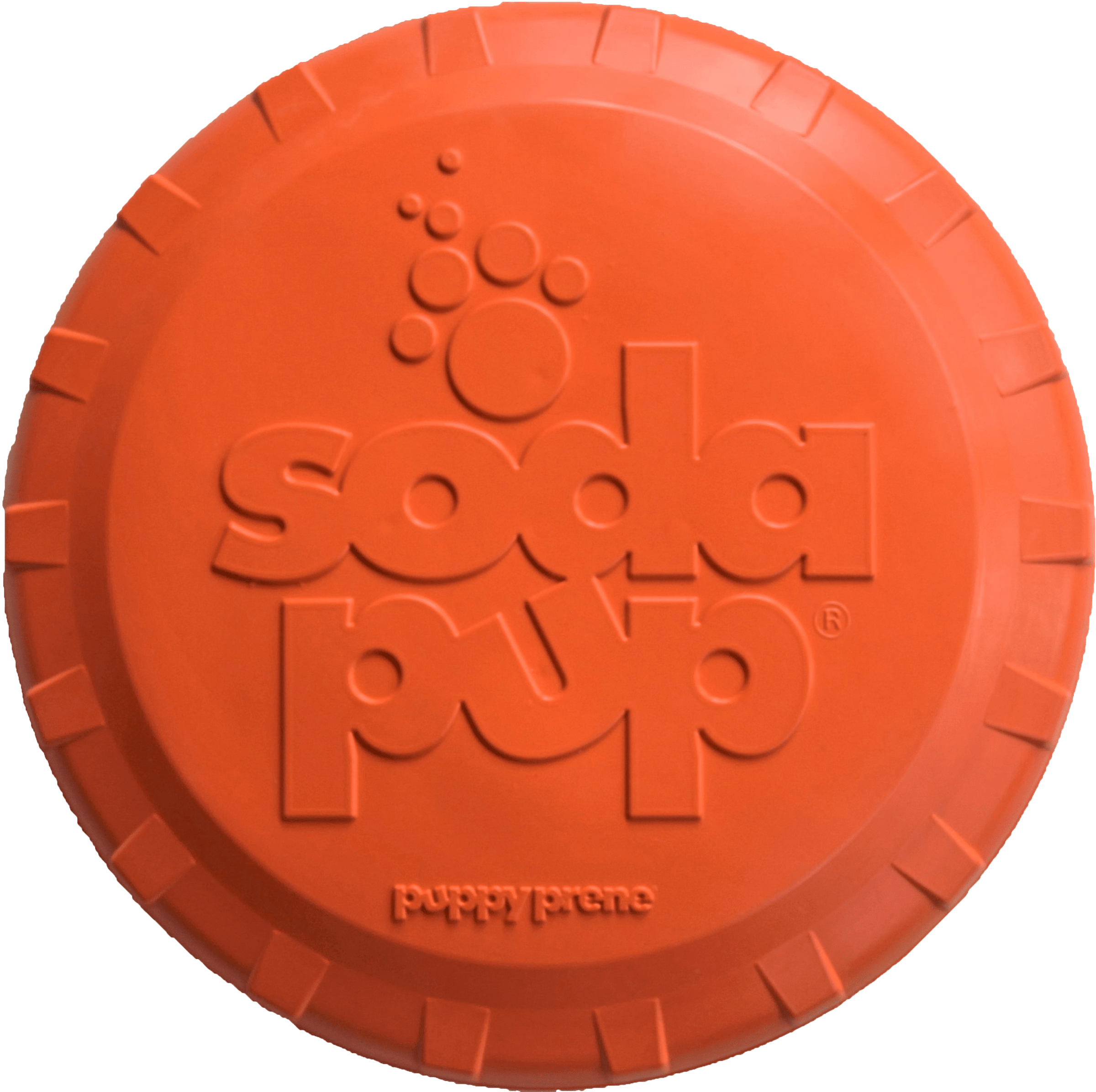 Bottle Top Flyer Rubber Frisbee for Dogs | Orange | Vet Approved | USA Made - BIG FRENCHIES