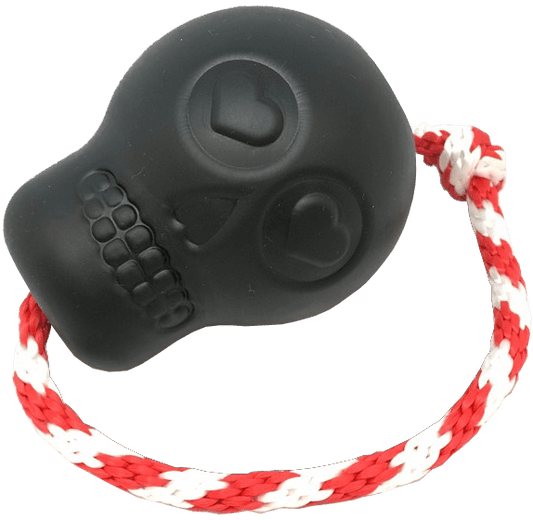 USA-K9 Magnum Skull - Black Magnum Rubber Chew Toy for Extreme Chewers | USA Made - BIG FRENCHIES