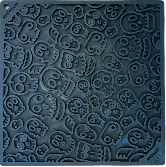 Zombie eMat - Enrichment Lick Mat for Dogs and Cats | Halloween Skull Design | SodaPup - BIG FRENCHIES