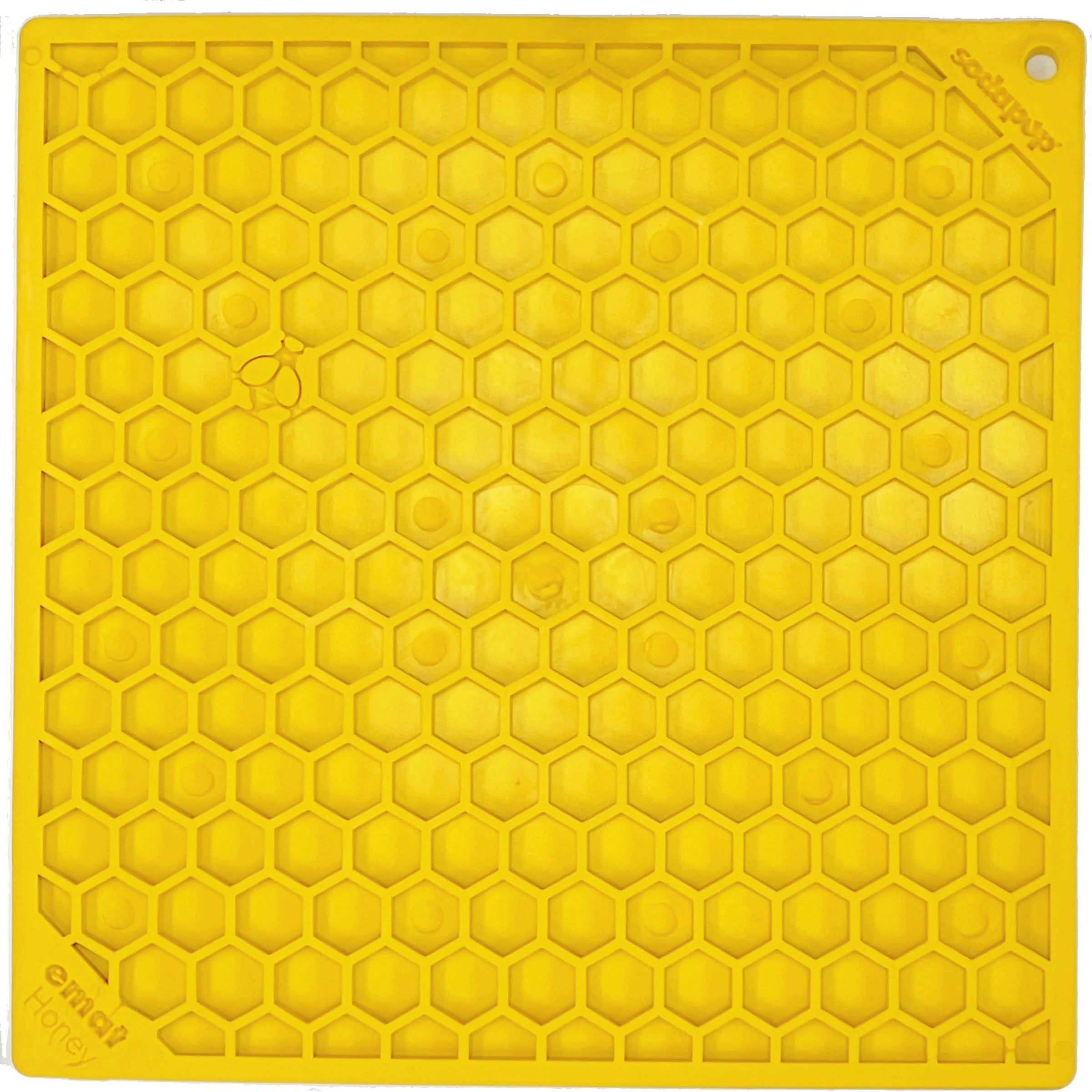 Honeycomb eMat - Enrichment Lick Mat for Dogs and Cats | eMat Enrichment Toy for Anxiety Relief | SodaPup - BIG FRENCHIES
