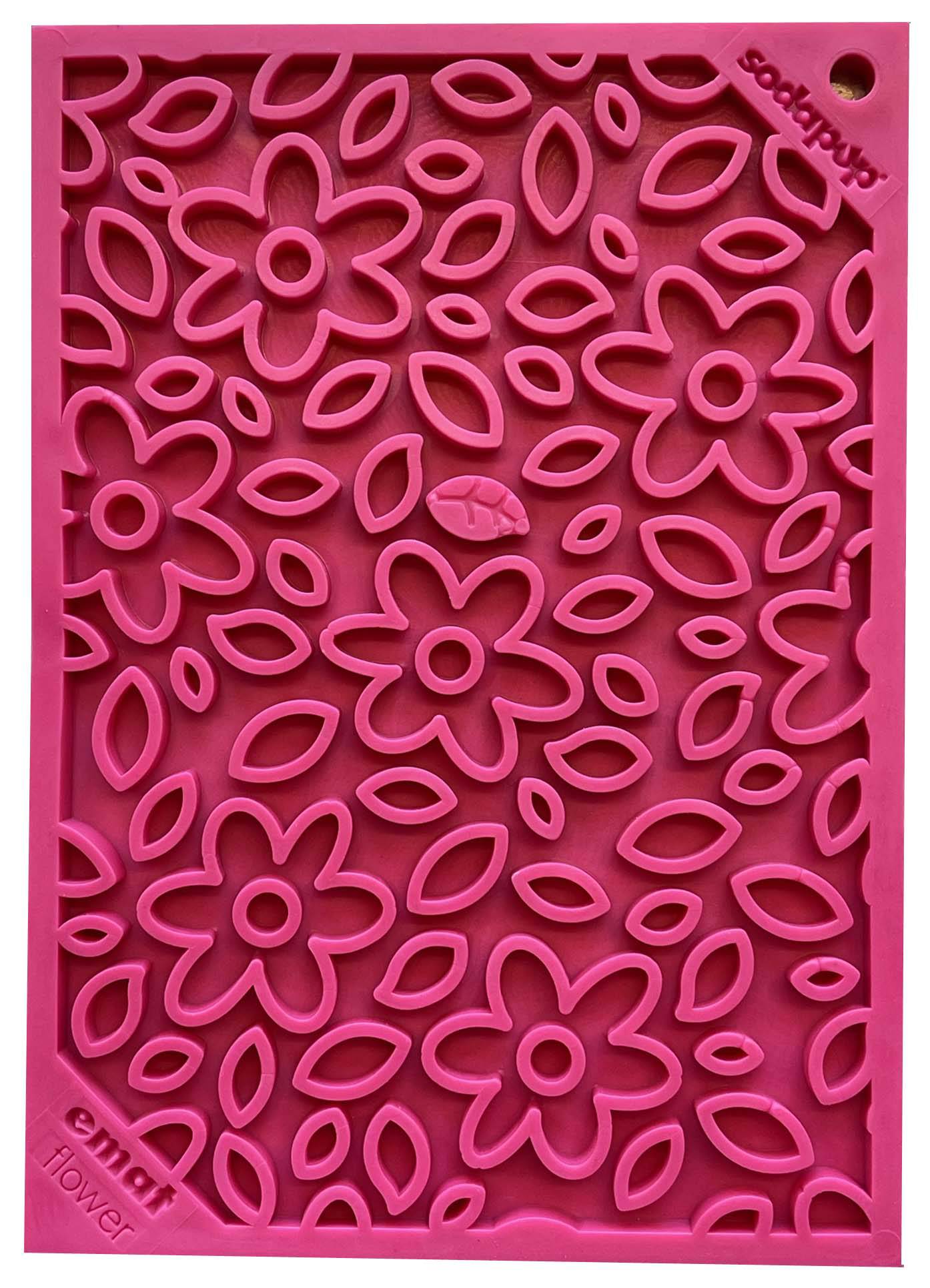 Flower Power emat - Enrichment Lick Mat for Dogs and Cats | Flower Design | USA Made - BIG FRENCHIES
