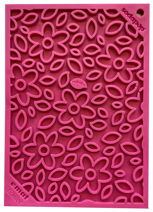 Flower Power emat - Enrichment Lick Mat for Dogs and Cats | Flower Design | USA Made - BIG FRENCHIES