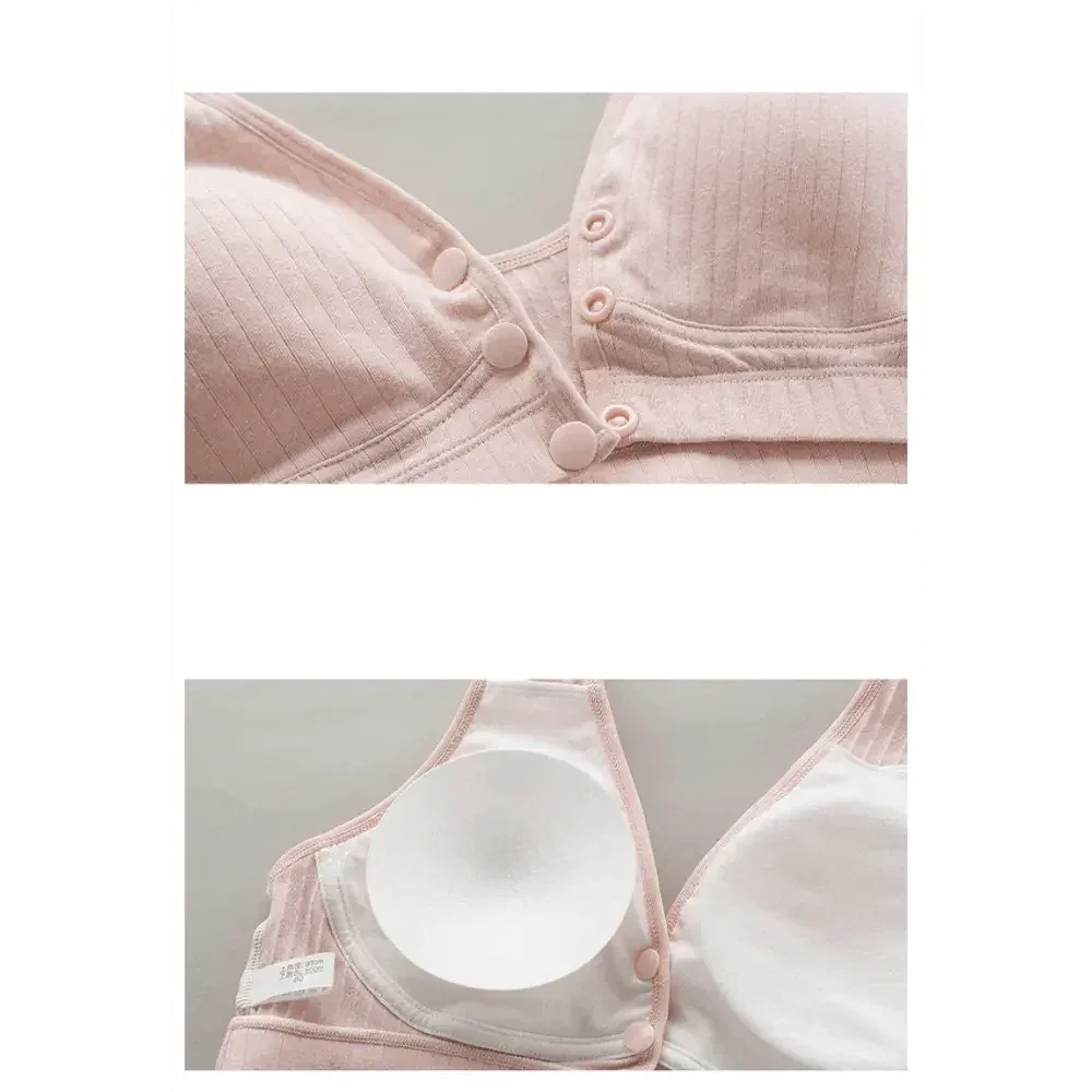 Soft And Comfortable Cotton Nursing Bra Breathable Breastfeeding Bras for Women Maternity Bra Plus Big Size Easy Feeding Bra Wire Free - BIG FRENCHIES