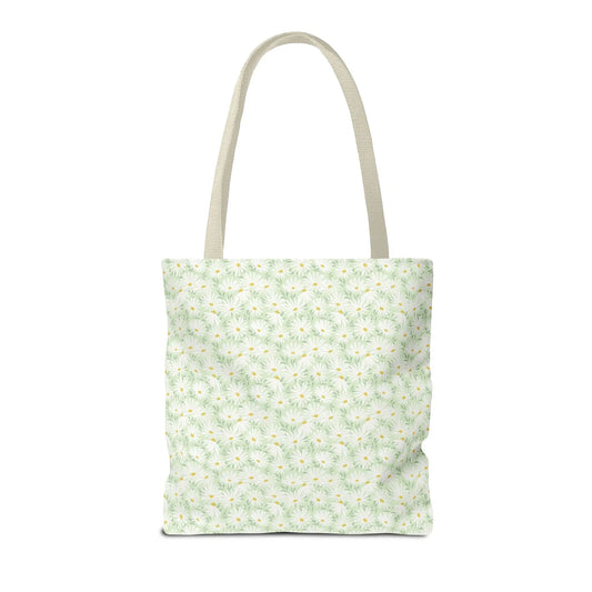 Soft Cottagecore Aesthetic Tote Bag with Flowers and Stripes, Cute Matching Bachelorette Gift for Sisters, Tote with Initial or Letter: W - BIG FRENCHIES