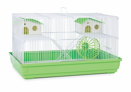 Prevue Pet Products Deluxe Hamster & Gerbil Cage in Bordeaux Red - Complete Small Pet Home with Wheel and House