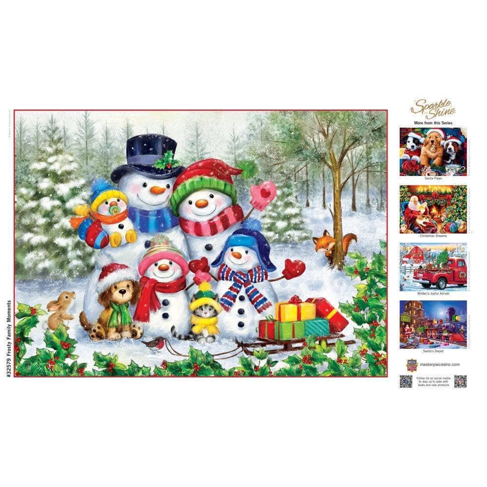 Sparkle & Shine - Frosty Family Moments 500 Piece Glitter Jigsaw Puzzle | Masterpieces Puzzles - BIG FRENCHIES