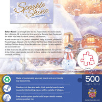 Sparkle & Shine - Snowman Cottage 500 Piece Glitter Jigsaw Puzzle | Masterpieces Puzzles - BIG FRENCHIES