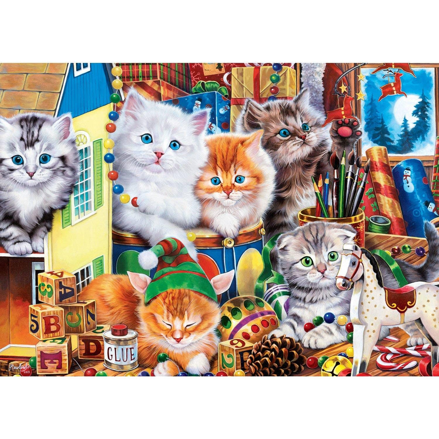 Sparkle & Shine - Whisker Wishes 500 Piece Glitter Jigsaw Puzzle - BIG FRENCHIES