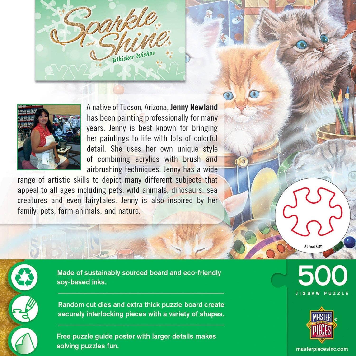 Sparkle & Shine - Whisker Wishes 500 Piece Glitter Jigsaw Puzzle - BIG FRENCHIES