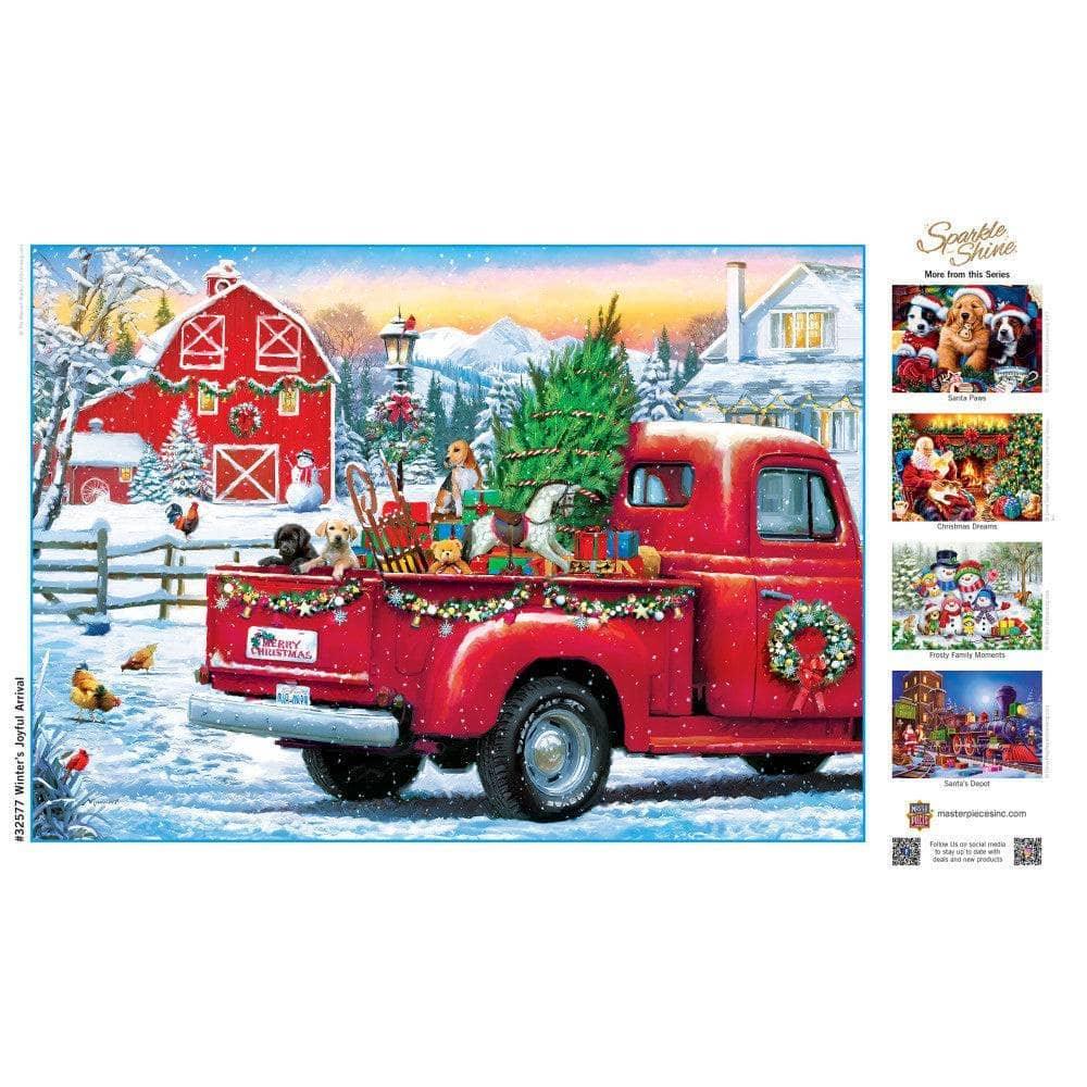 Sparkle & Shine - Winter's Joyful Arrival 500 Piece Glitter Jigsaw Puzzle | Masterpieces Puzzles - BIG FRENCHIES